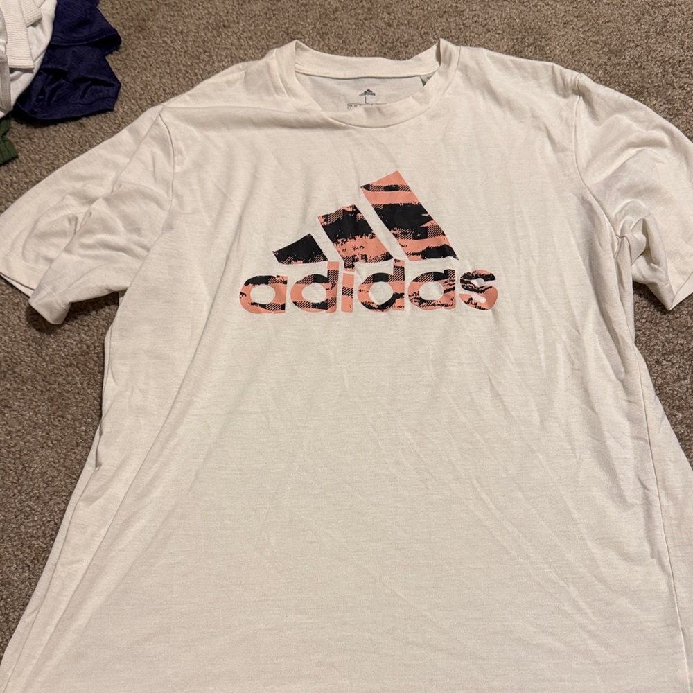 Adidas White and Pink Graphic Women’s Tee
